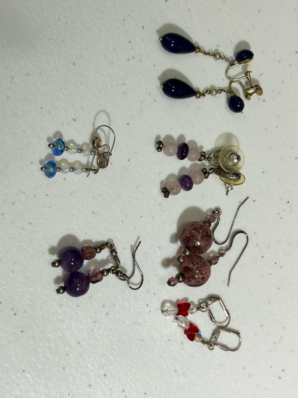 Assorted Women's Beaded Drop Earrings - Mixed Colors
